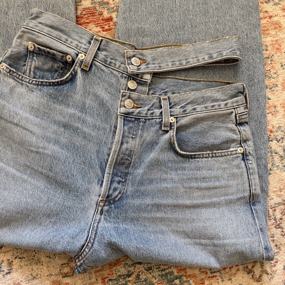 Agolde Broken Waistband Denim Jeans | 28 | Light Wash - Picture 3 of 7